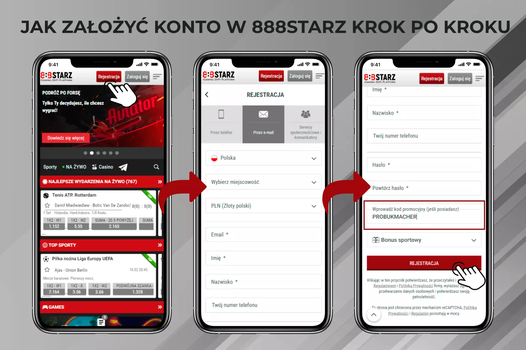jak założyć konto w 888star