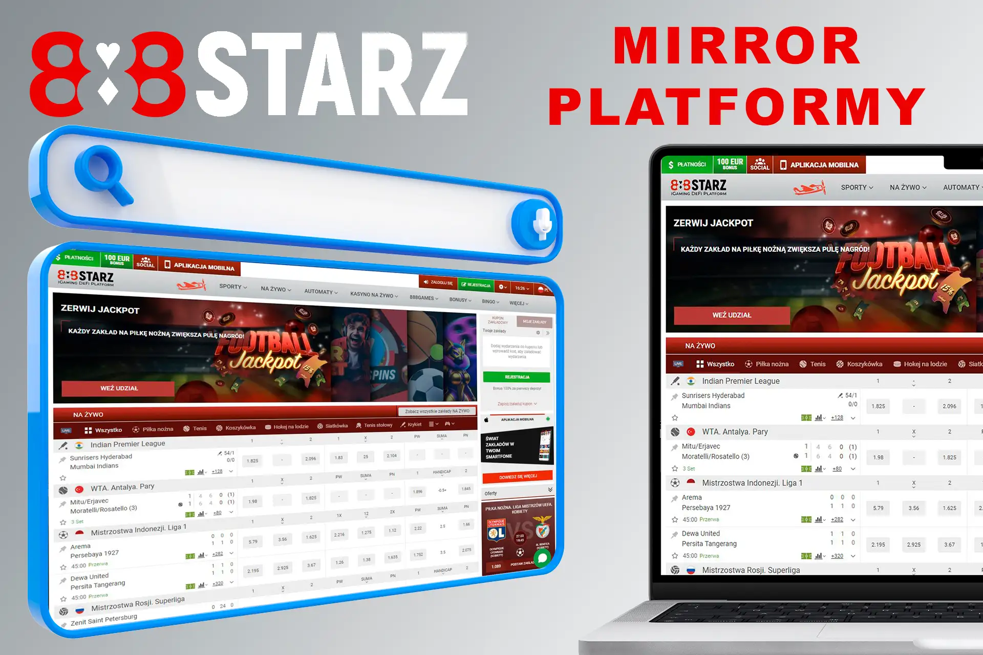 Informacje na temat serwerów lustrzanych platformy 888Starz.